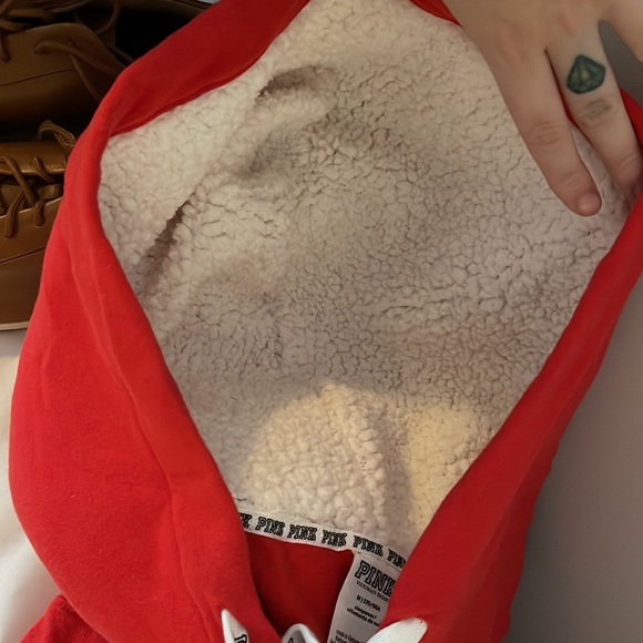 PINK Victoria Secret Christmas Holiday Pajama Zip Up Onesie - Picture 9 of 13